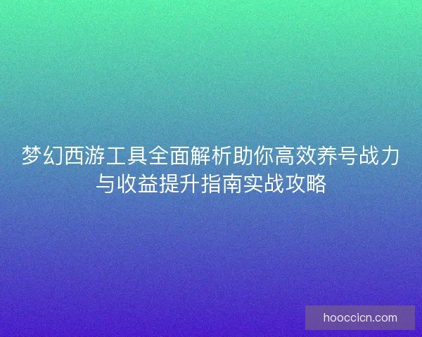 梦幻西游工具全面解析助你高效养号战力与收益提升指南实战攻略 梦幻西游工具全面解析助你高效养号战力与收益提升指南实战攻略